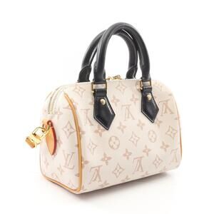Louis Vuitton White Bandouliere Speedy Beige Handbag Dune Black